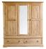 Francis Solid Oak Triple Wardrobe with 2 Drawers